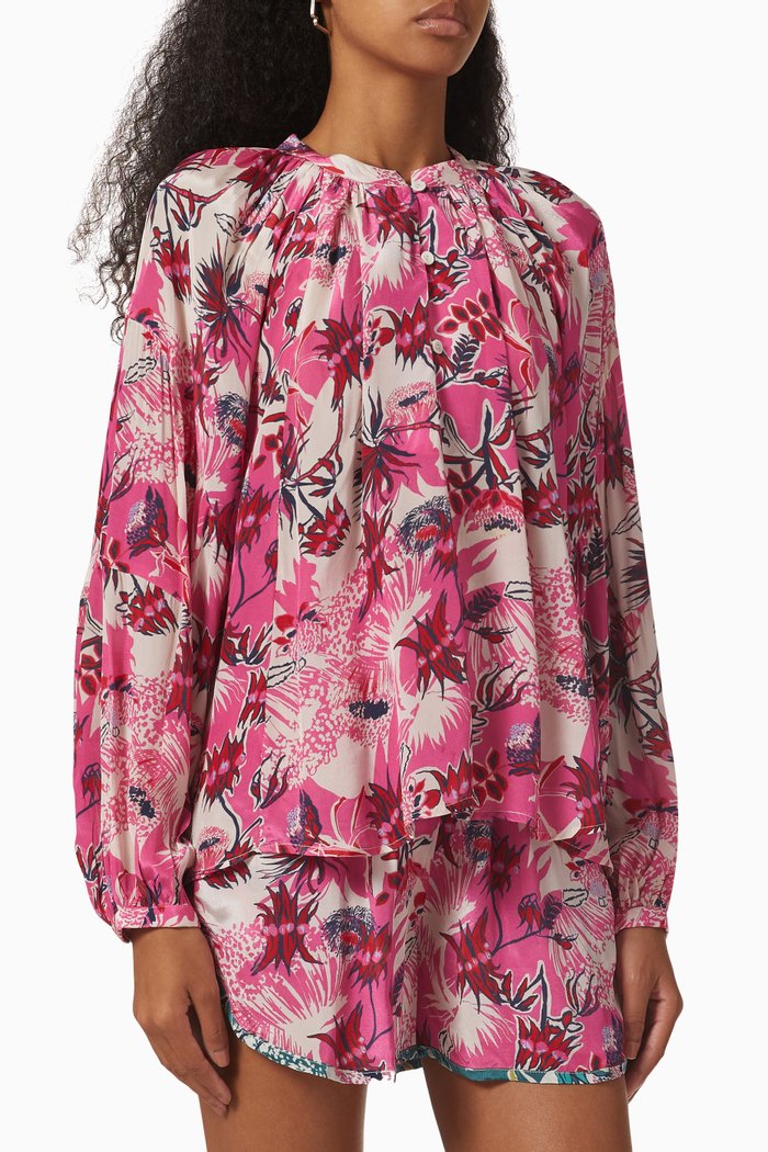 Ivy Blouse in Crepe de Chine, Pink