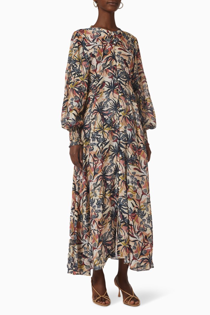 Malena Printed Dress in Viscose, Multicolour