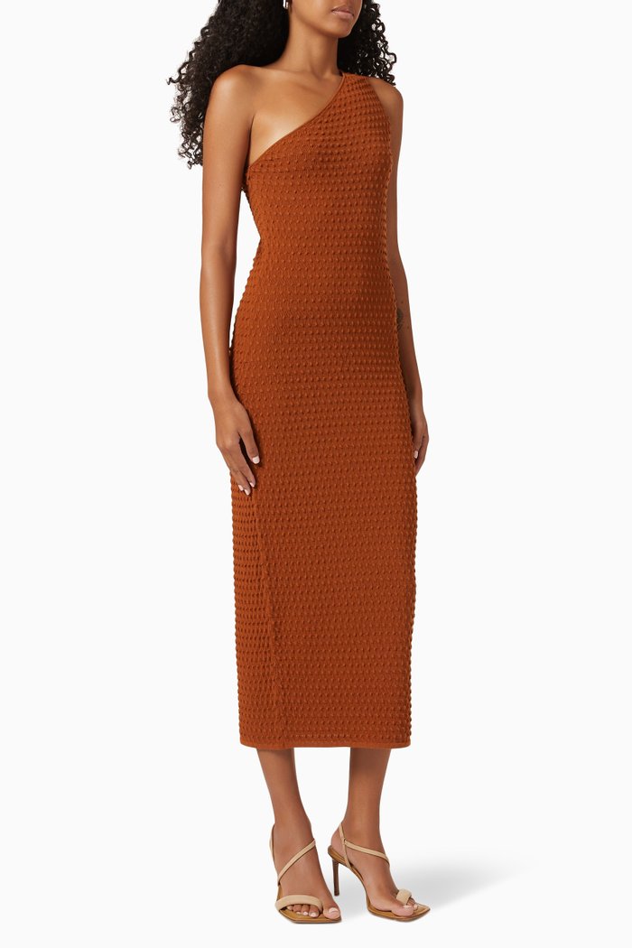 

Mini Spike Midi Dress, Brown