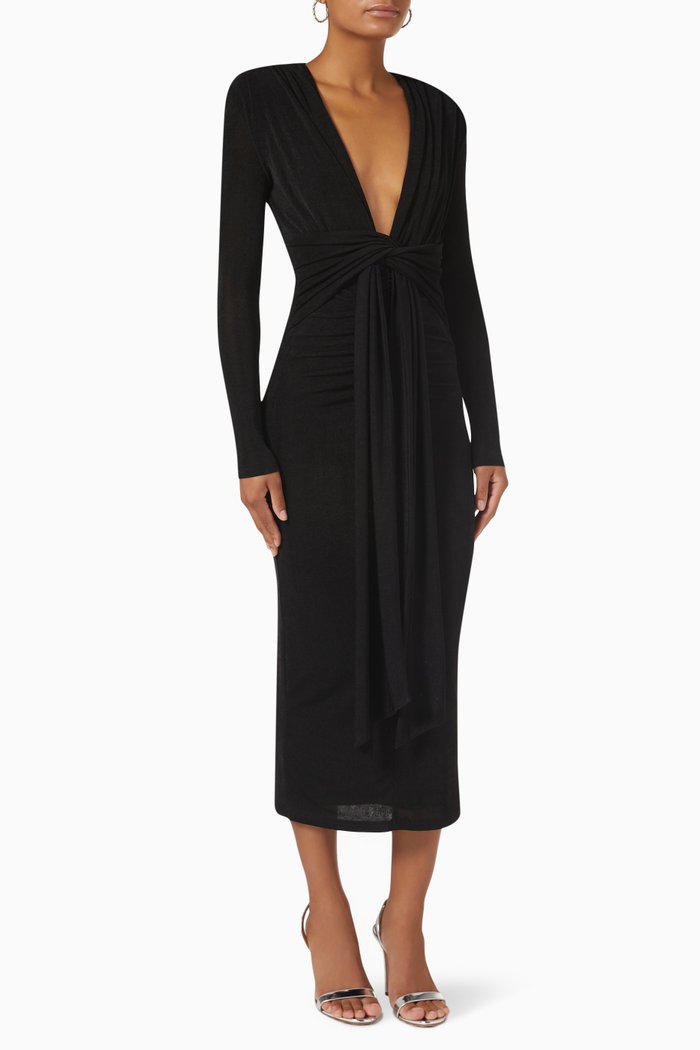 

Francis Midi Dress in Jersey, Black