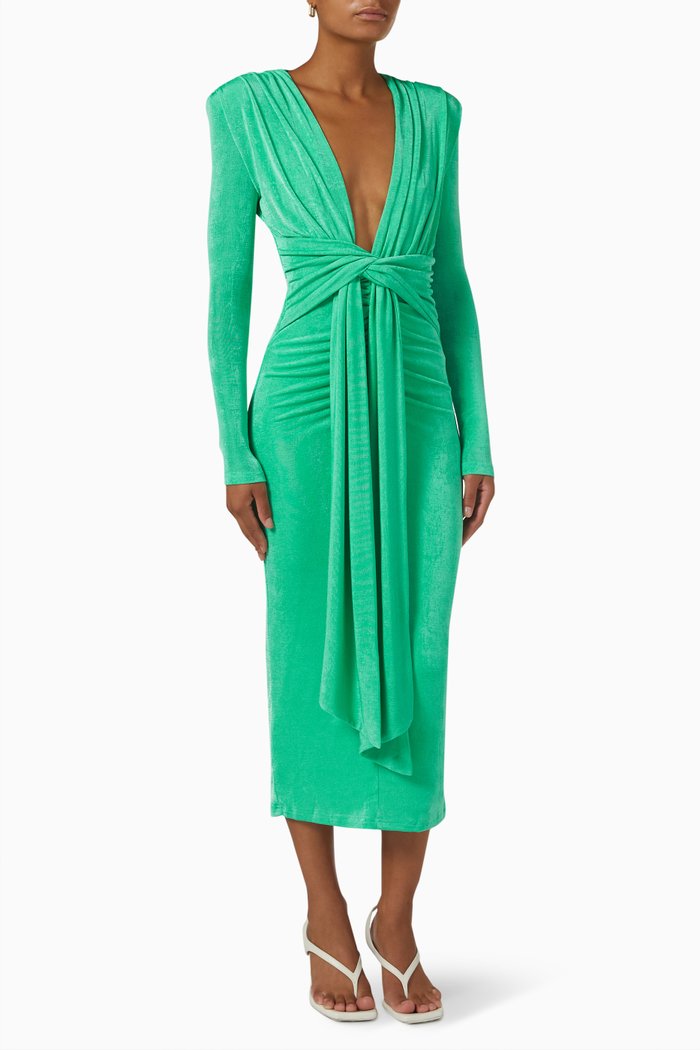 Francis Midi Dress in Jersey, Green