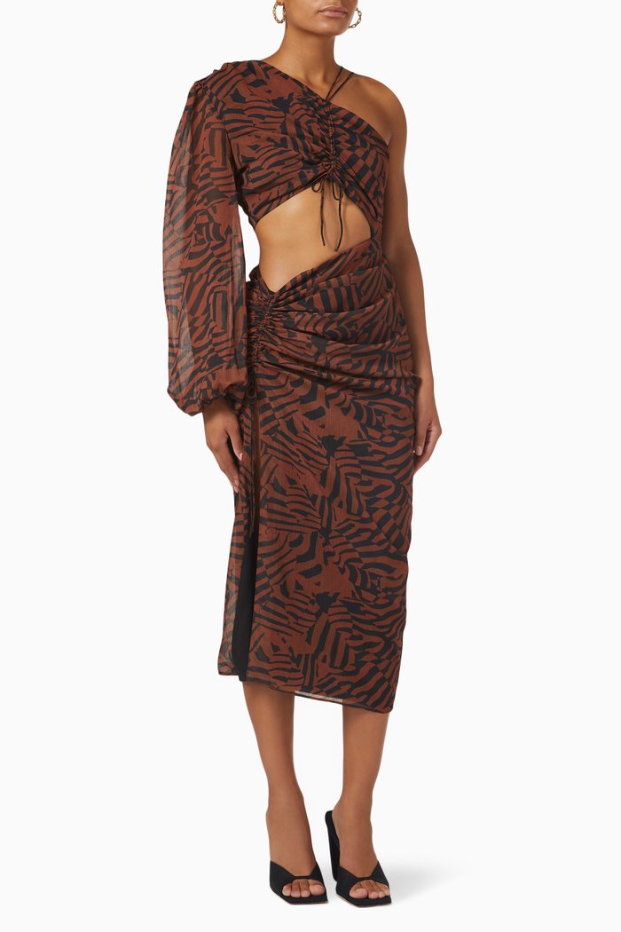 

Bernadette Zebra Print Dress, Brown
