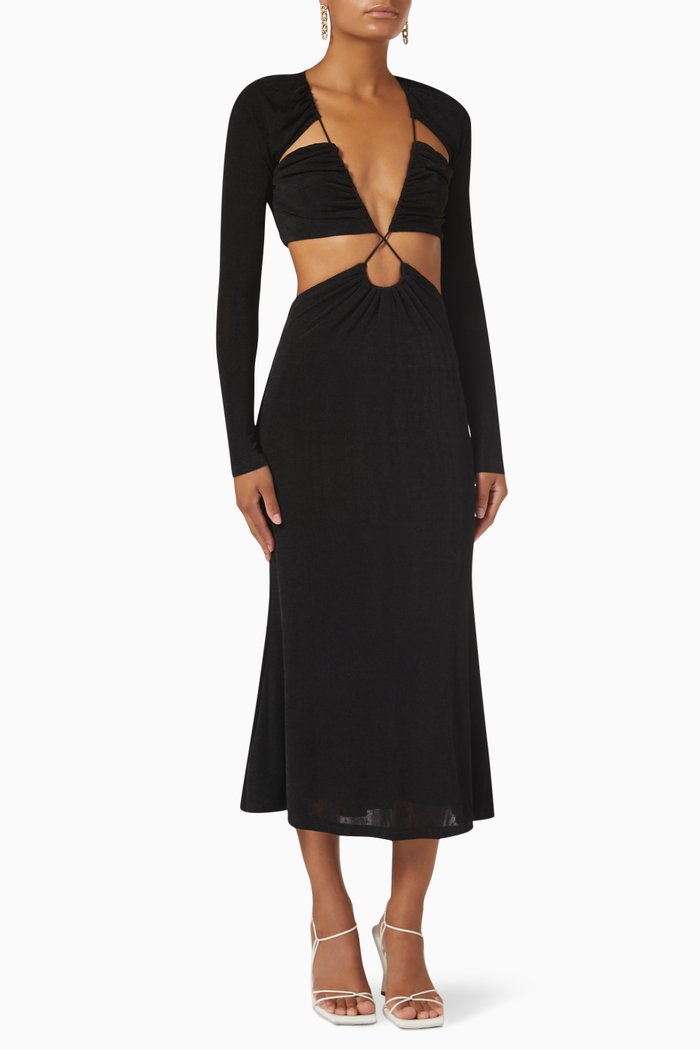 

Carmel Midi Dress in Jersey, Black