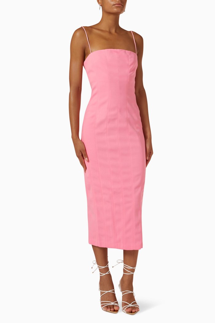 

Irisa Dress in Bonded Crepe, Pink