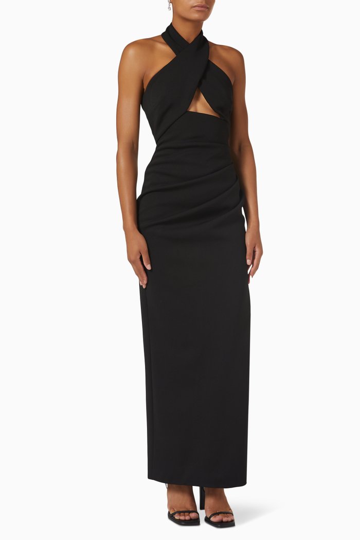 

Atta Gown in Bonded Crepe, Black