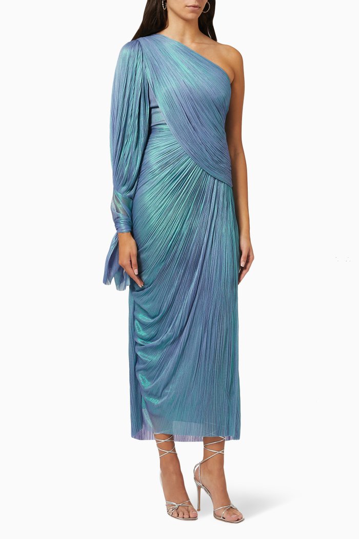 

Haven Draped Gown in Silk, Green