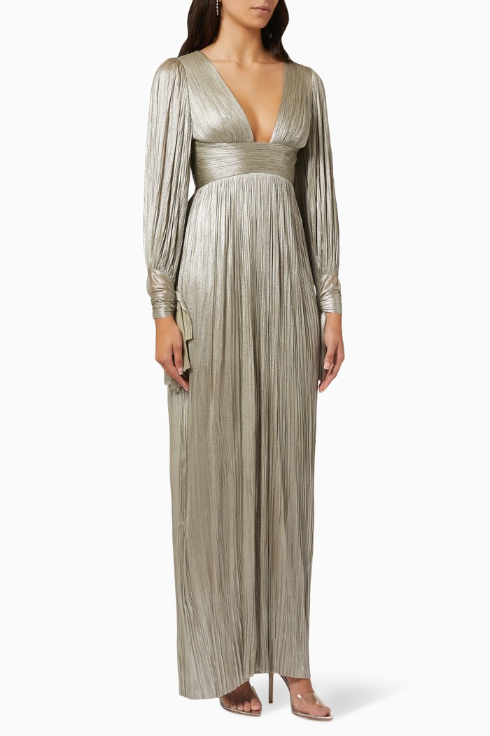 

Juno Metallic Gown in Silk, Silver