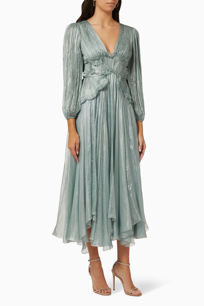 

Tessa Maxi Dress in Silk, Blue
