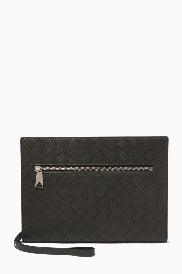 

Document Case in Intrecciato Calfskin, Brown