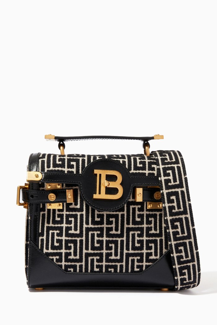 B-Buzz 23 Bag in Jacquard Canvas & Leather, Black