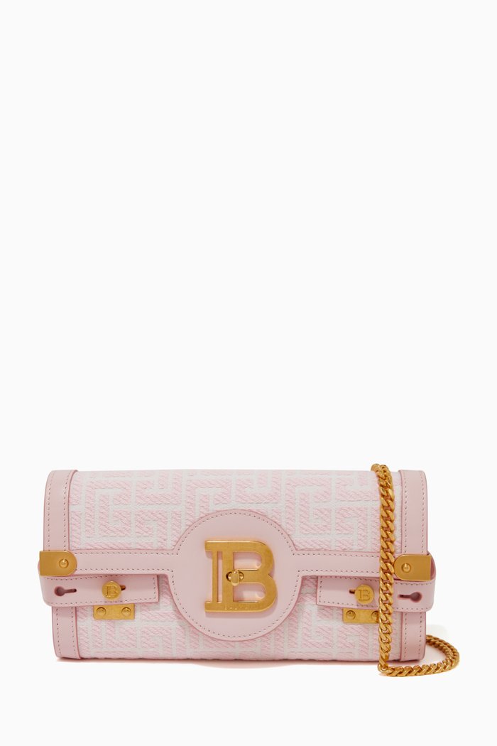 

B-Buzz 23 Clutch Bag in Canvas & Leather, Pink