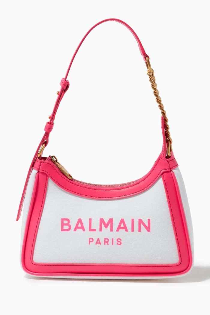 

B-Army Shoulder Bag in Canvas & Leather, Pink