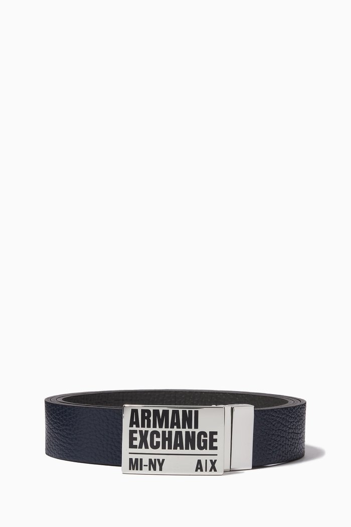 

Reversible Logo Belt in Leather, Blue