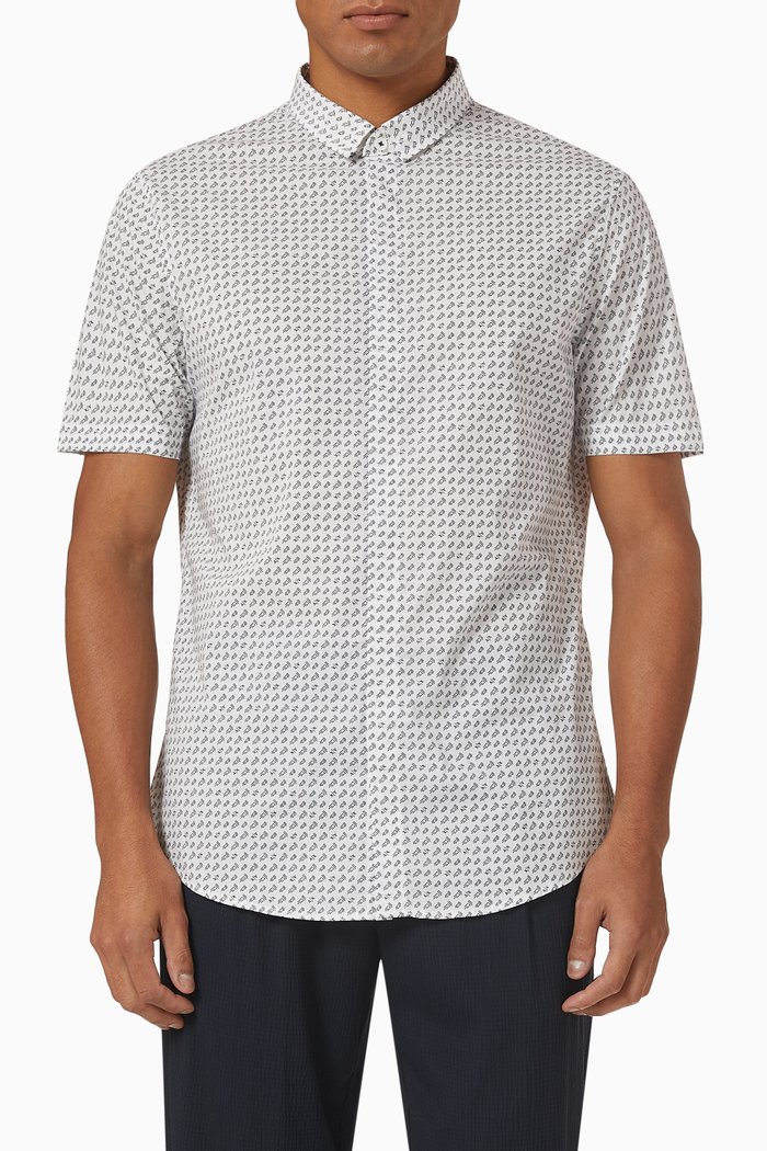 

Logo Print Shirt in Poplin, White