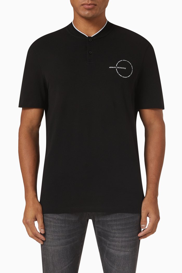 

Circle Logo Polo T-Shirt, Black