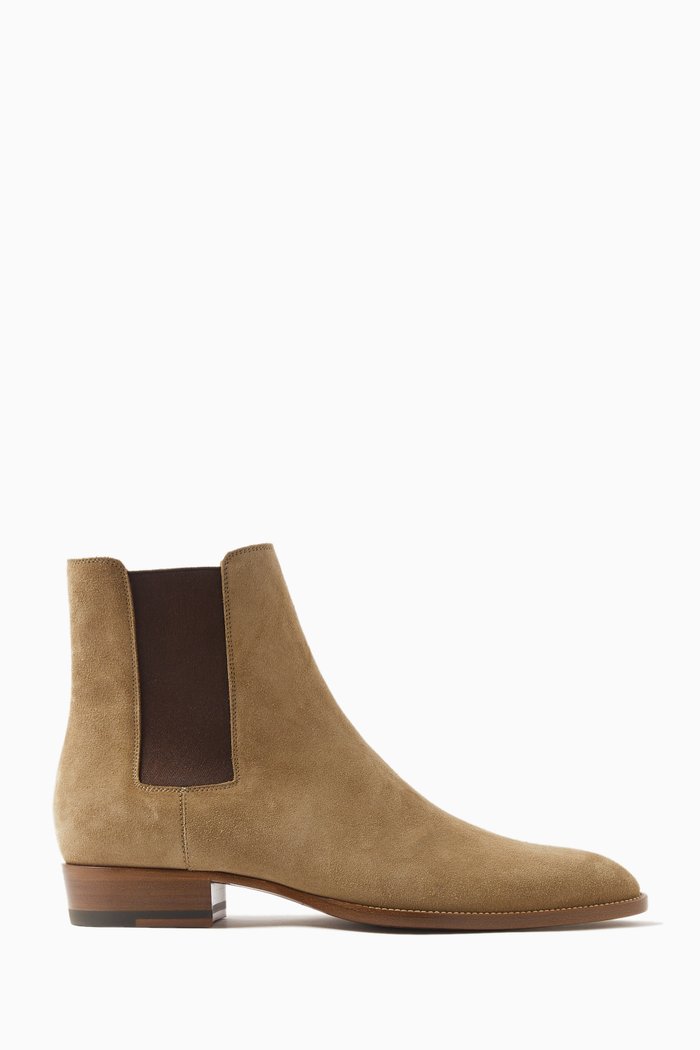 

Wyatt Chelsea Boots in Suede, Neutral