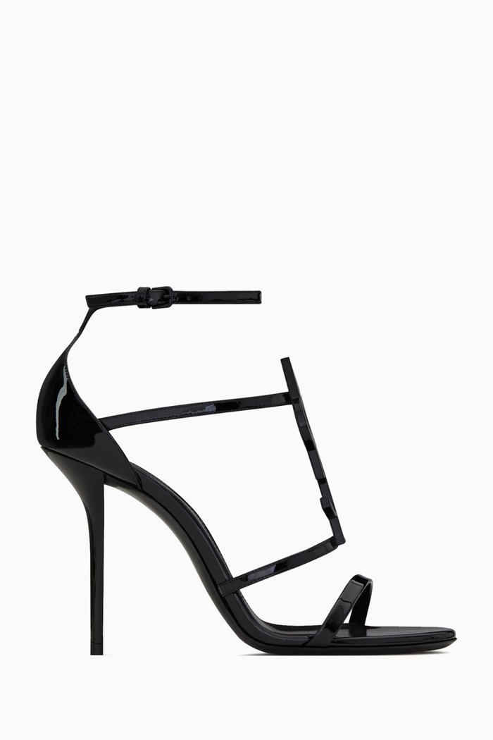 

Cassandra 100 Monogram Sandals in Patent Leather, Black