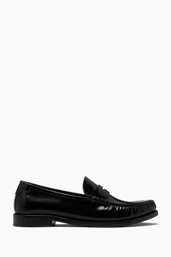 

Monogram Penny Loafers in Leather, Black