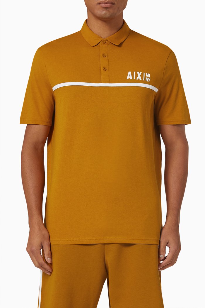 

Contrast Tape Polo in Jersey, Brown