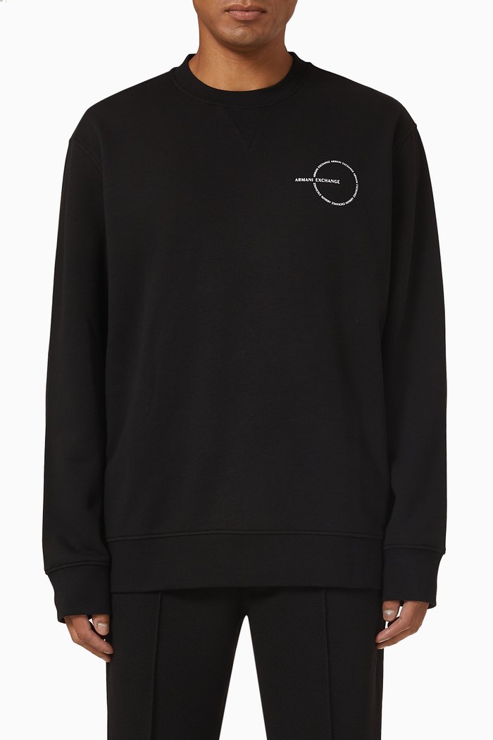Logo Sweatshirt in Cotton, Black