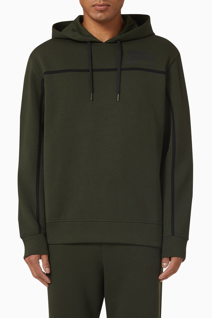 Contrast Tape Hoodie in Cotton, Yellow