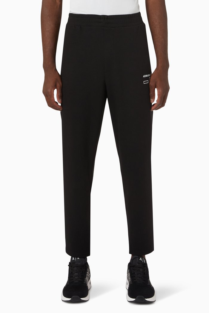 

Logo Pants in Stretch Cotton, Black