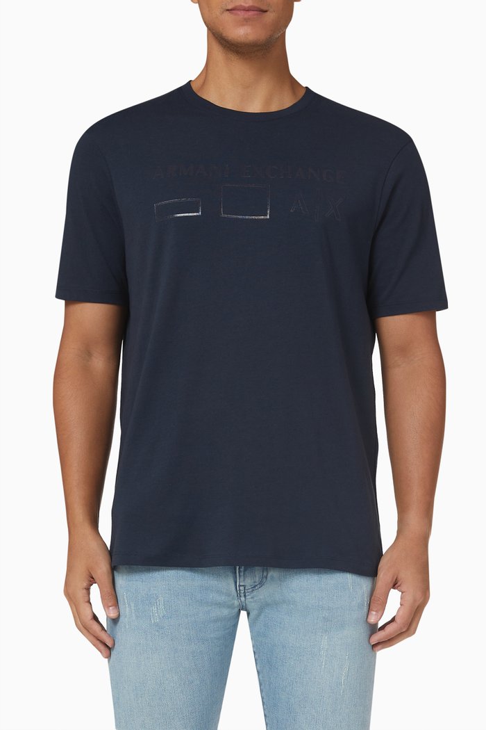 

T-shirt in Cotton Jersey, Blue