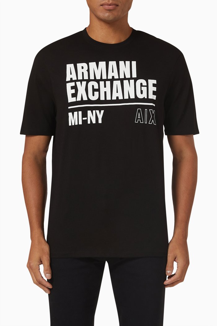 

Logo Print T-Shirt in Jersey, Black