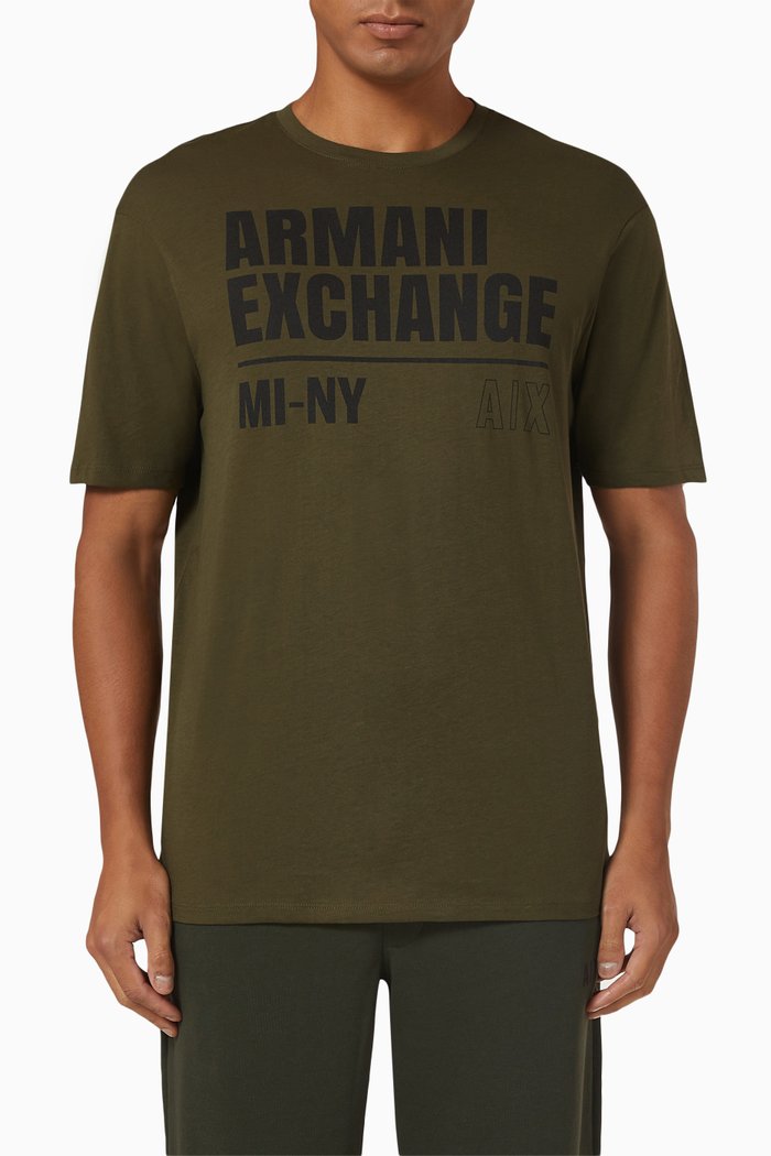 

Logo Print T-Shirt in Jersey, Green