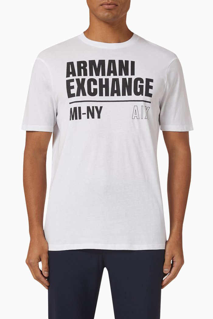 Logo Print T-Shirt in Jersey, White