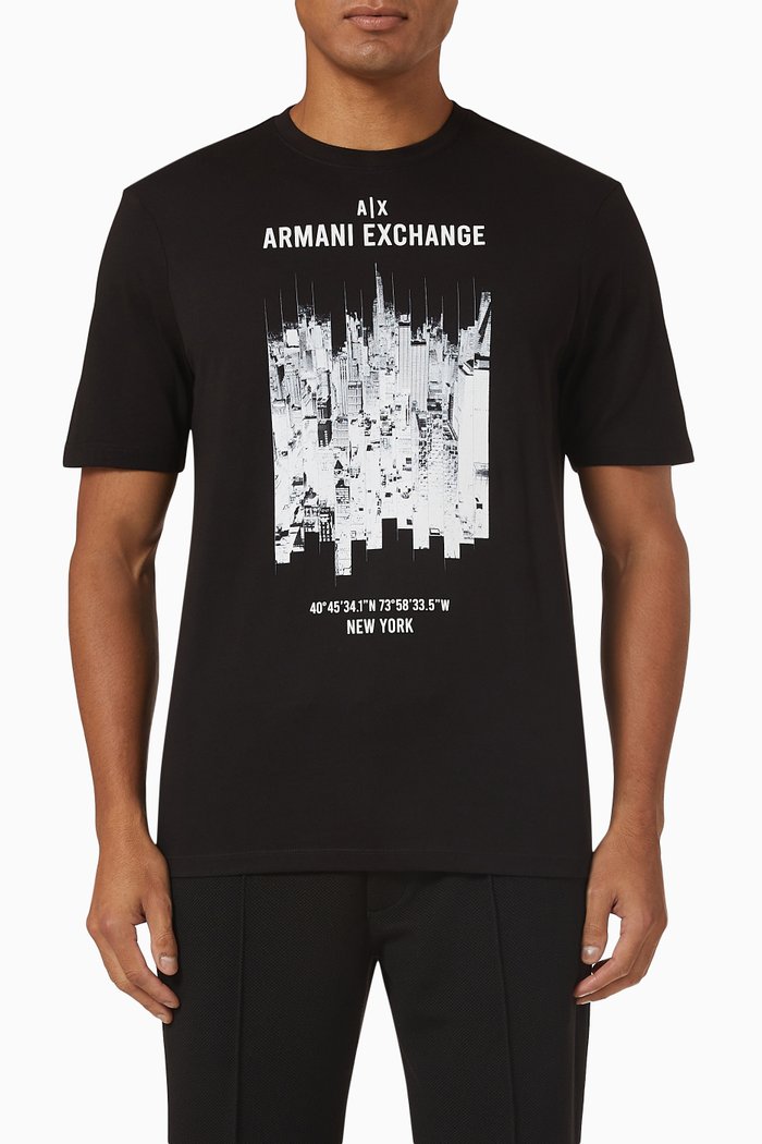 

Skyline Graphic T-Shirt in Jersey, Black