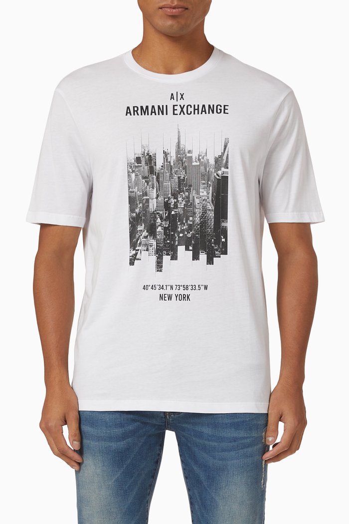 Skyline Graphic T-Shirt in Jersey, White