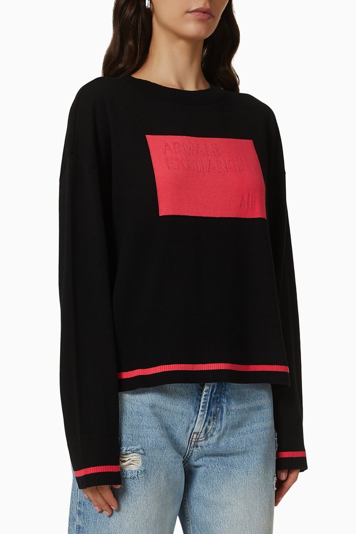 

Logo Long Sleeve Sweater, Black