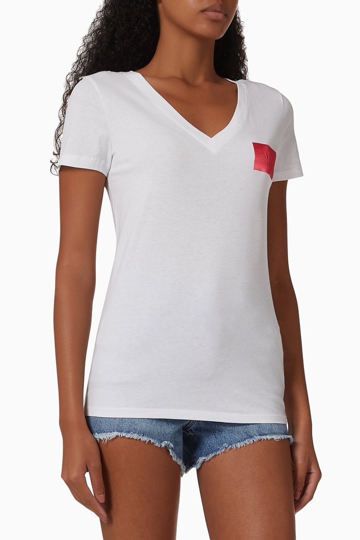 

Logo Patch T-shirt in Organic Cotton Jersey, White