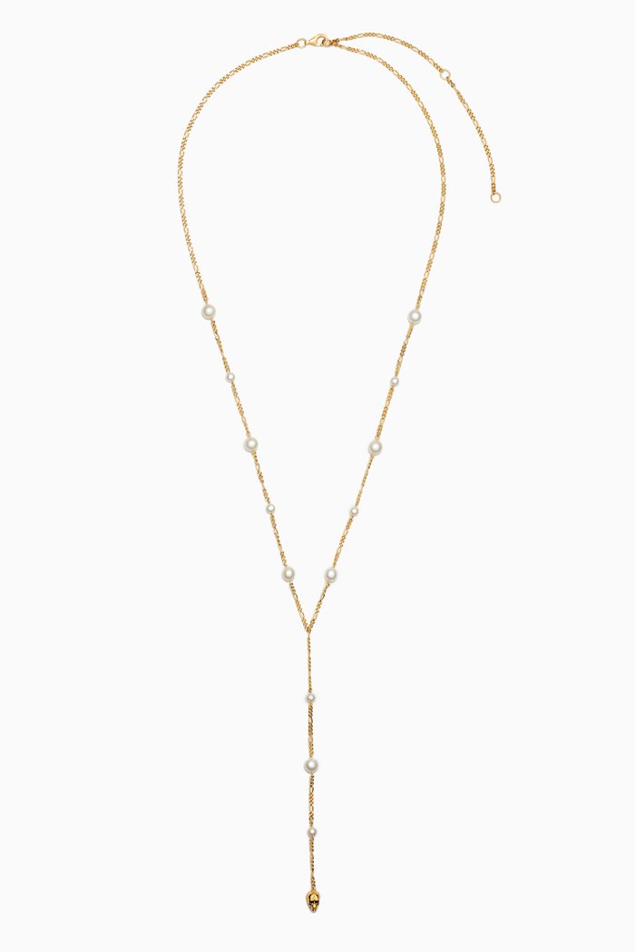 

Freshwater Pearl Lariat Necklace in 14kt Yellow Gold