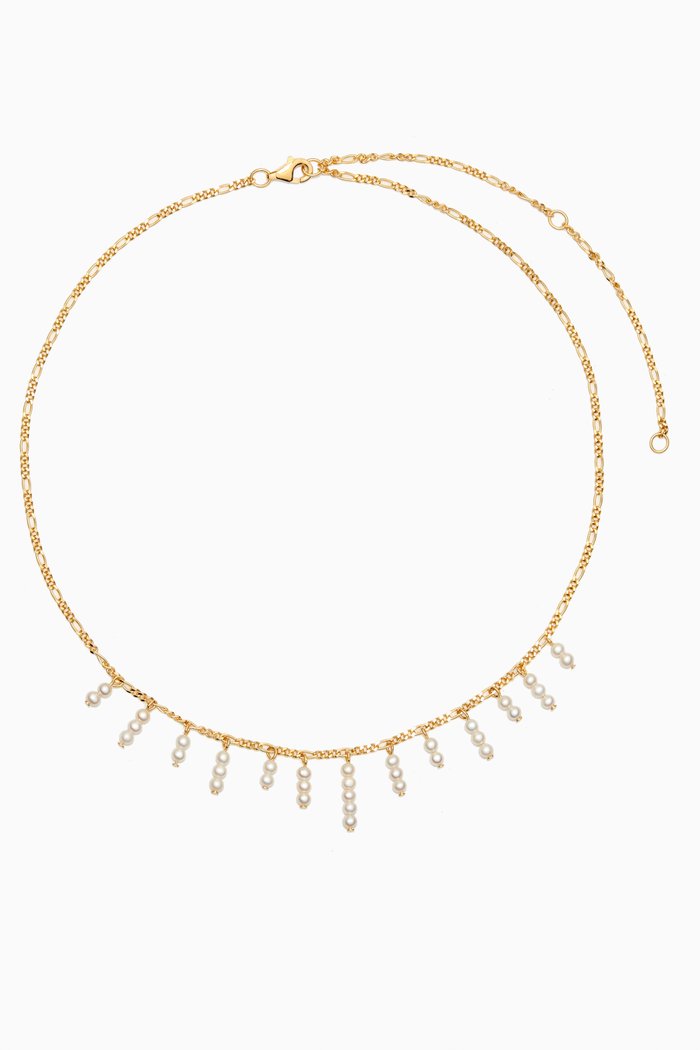 

Multi Pearl Shaker Necklace in 14kt Yellow Gold Vermeil