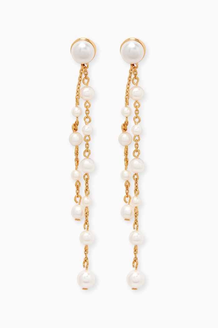 Freshwater Pearl Dangle Earrings in 14kt Yellow Gold