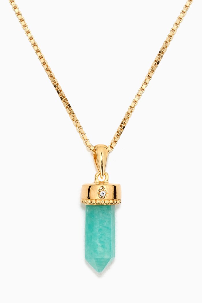 

Amazonite Amulet Necklace in 14k Yellow Gold Vermeil