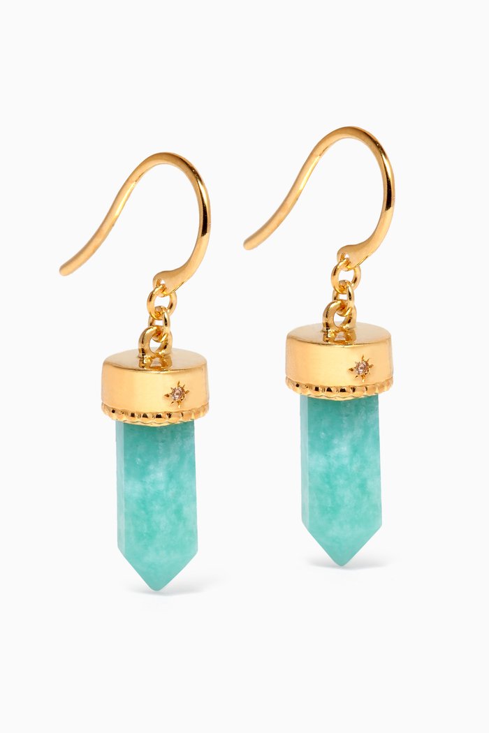 

Amazonite Wire Earrings in 14kt Yellow Gold Vermeil