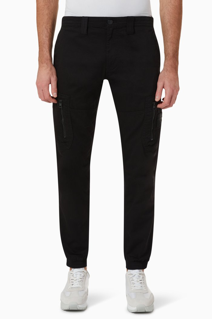 

Skinny Cargo Pants in Denim, Black