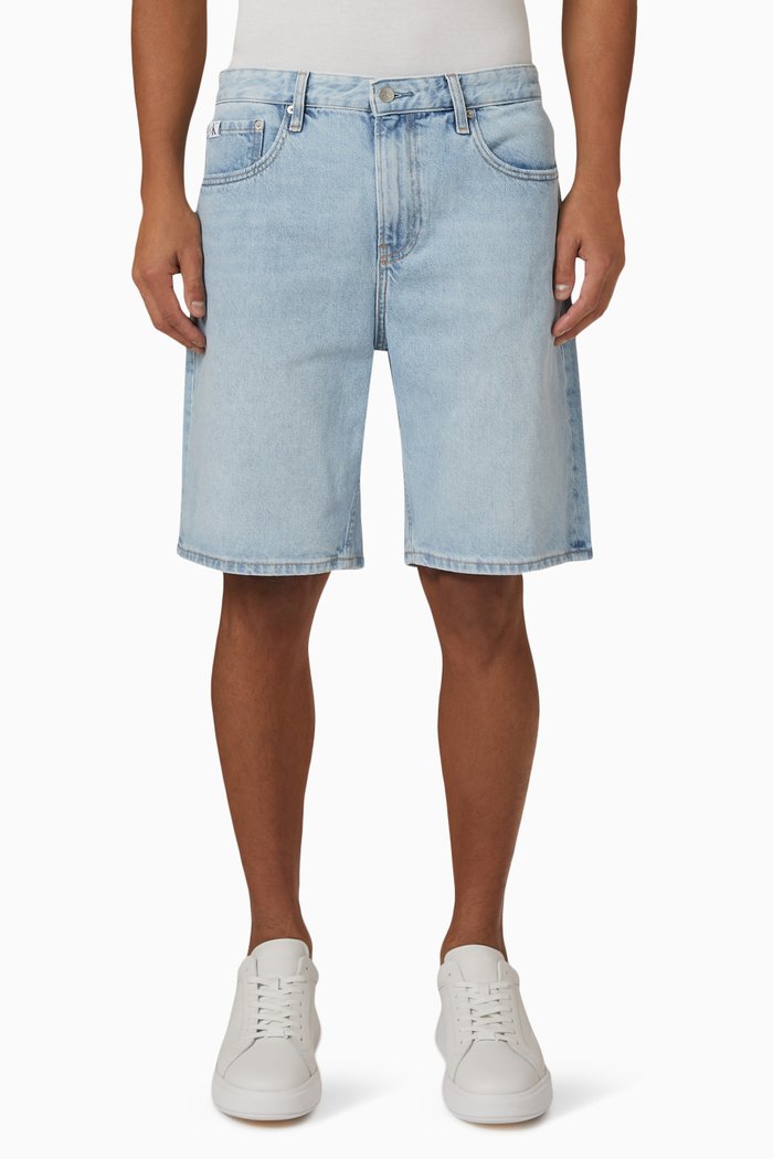 

90s Straight Shorts in Denim, Blue