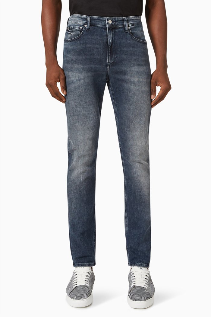

Mid-rise Slim Tapered Jeans, Blue