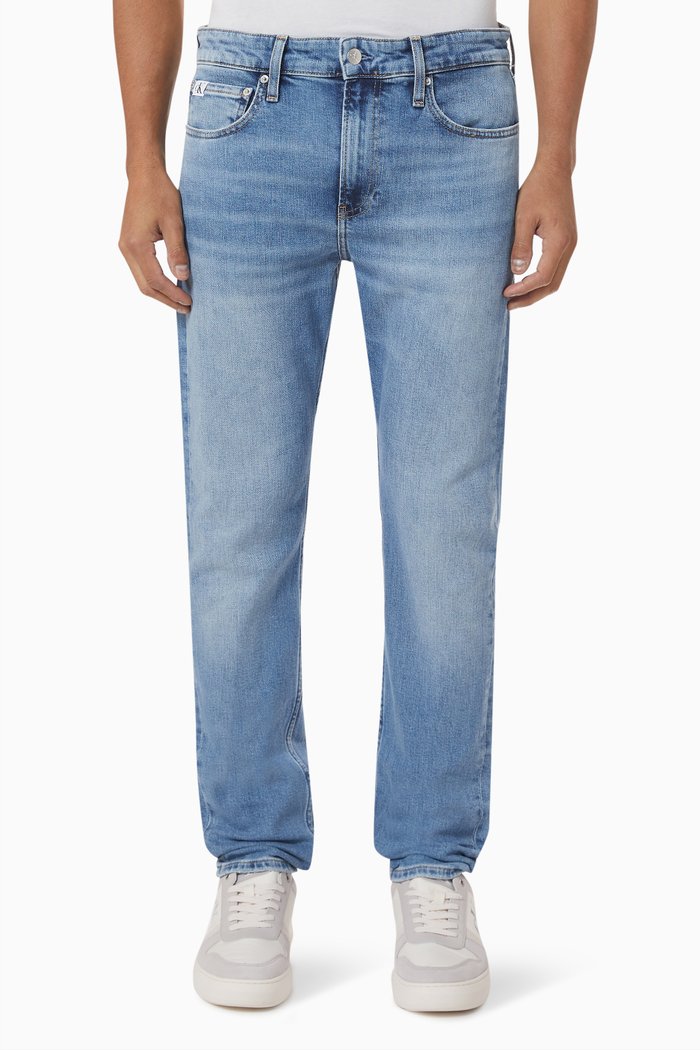

Slim Tapered Jeans in Denim, Blue