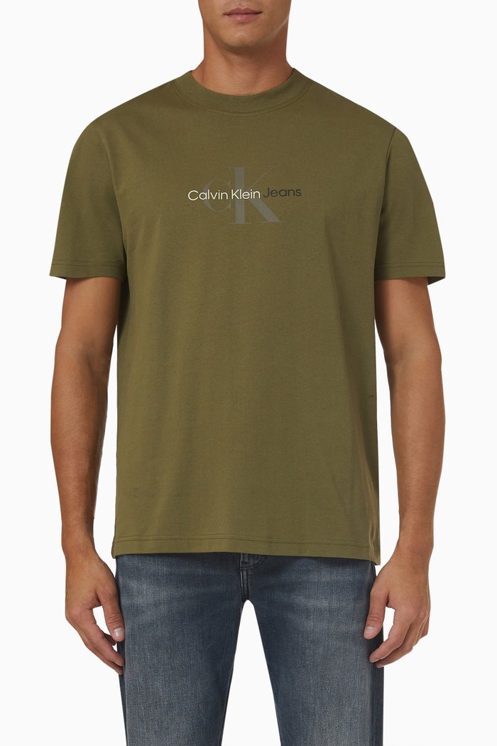 

Natural Washed T-shirt in Cotton Jersey, Green