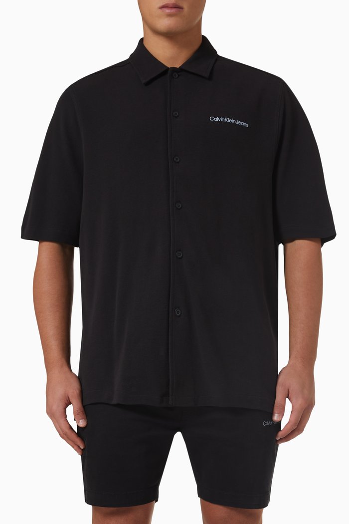 

Shirt in Cotton Knit, Black