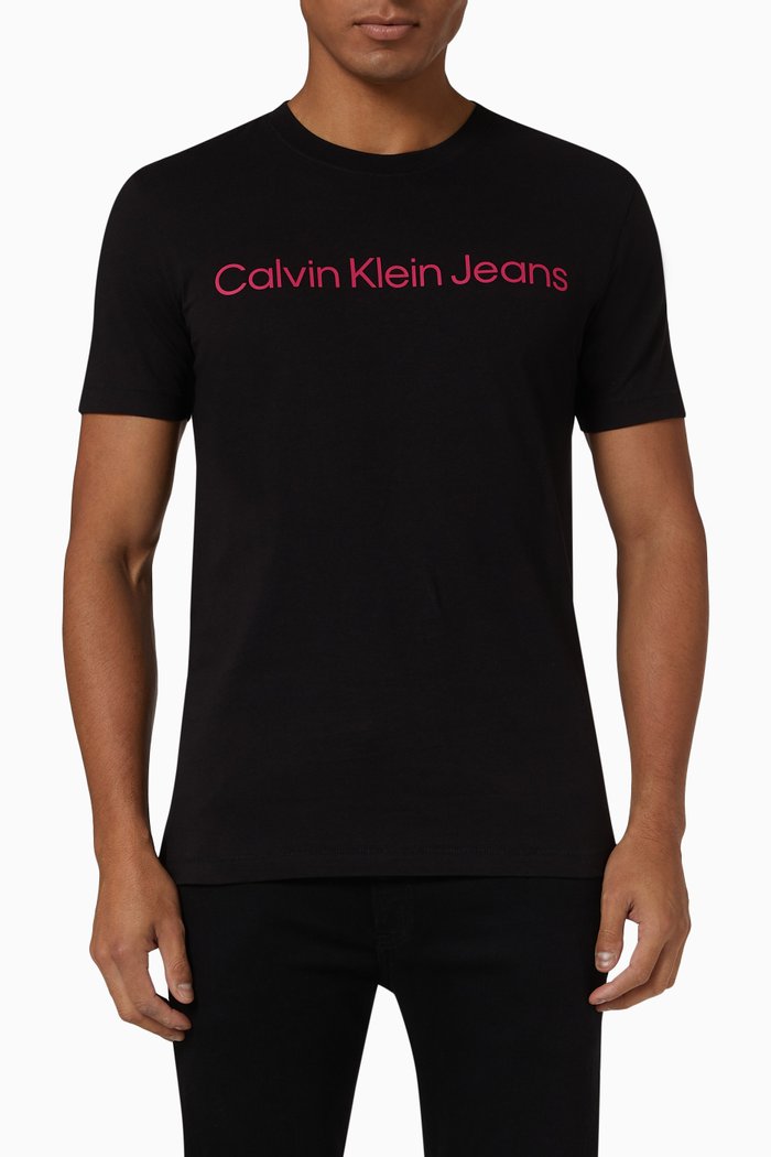 Logo T-shirt in Cotton Jersey, Black