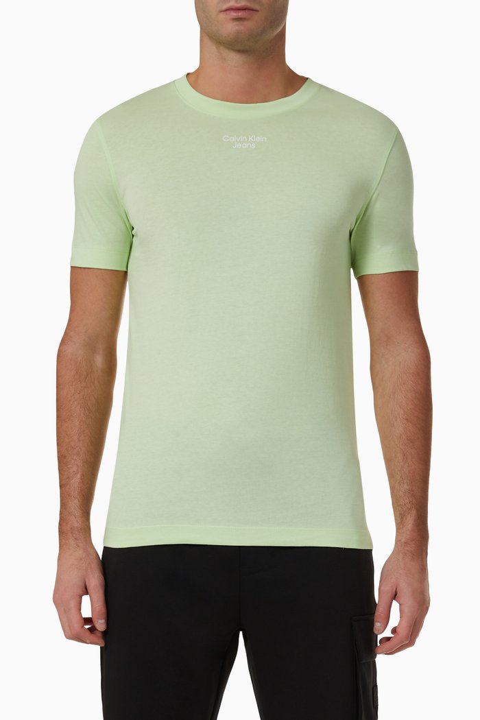 

Slim T-shirt in Organic Cotton, Green