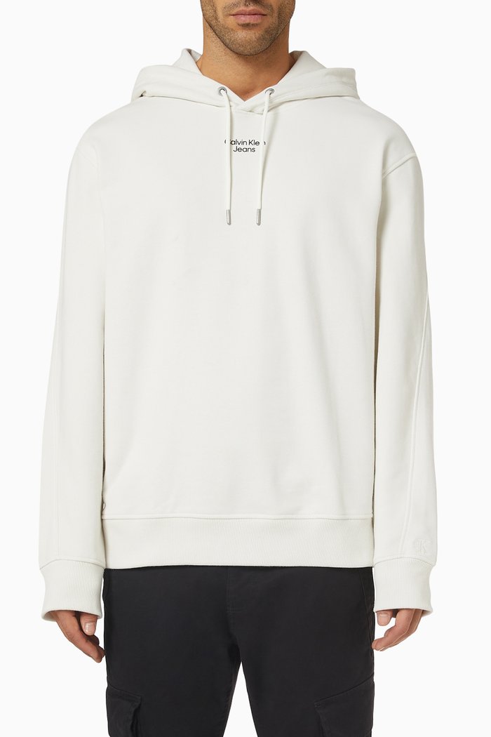 

Stacked Logo Hoodie in Cotton, Neutral