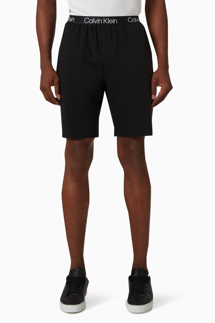 

Logo Tape Sweat Shorts in French Terry, Black