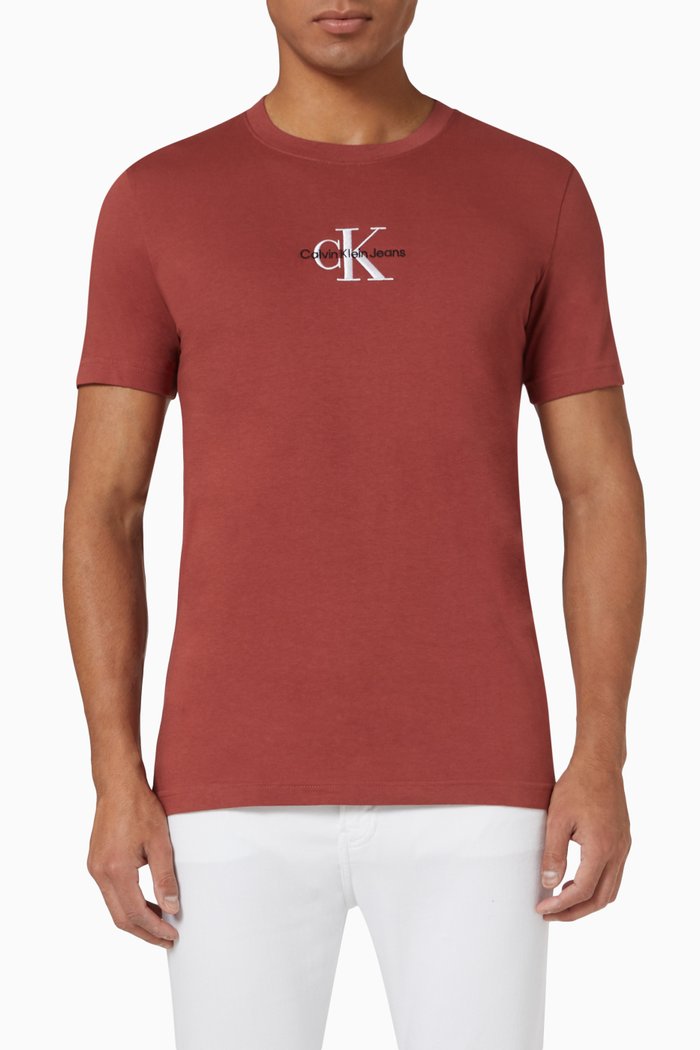 

Monogram Logo T-shirt in Cotton Jersey, Orange